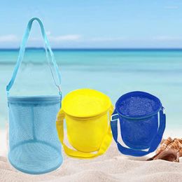 Storage Bags Outdoor Beach Bag Children Toys Adjustable Carrying Straps Zipper Mesh Basket Shell Clothes Towel Organiser Boxes