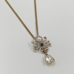 New designed Skulls Spider pendants women's Necklace ladies Vintage Brass Necklaces earring Designer Jewelry 035218R