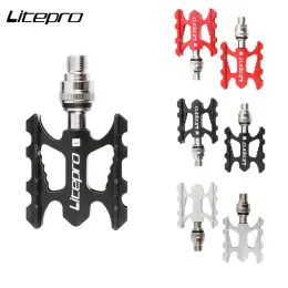 Lights Litepro Folding Bike Quick Release Pedal Ultralight Aluminum Alloy MTB Road Bike Nonslip For Brompton Fnhon Bicycle