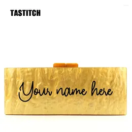 Evening Bags Personalised Acrylic Bag Name Printed Clutch Customised Dinner Long Box Pearlescent Shoulder