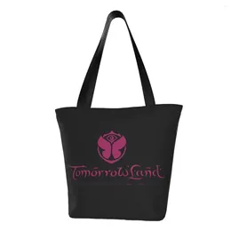 Shopping Bags Funny Tomorrowland Symbol Tote Bag Reusable Canvas Groceries Shoulder Shopper