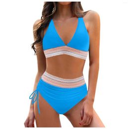 Women's Swimwear Womens Bathing Suits 2 Piece High Waist Bikini Sets Tankini Swimsuits For Women 2024 Summer Trendy Bikinis Waisted