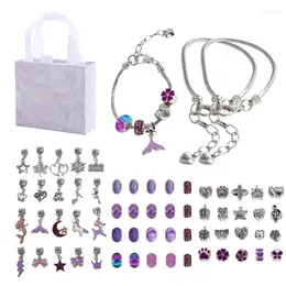 Storage Bags DIY Crystal Bracelet Set Beaded With Box For Girls Charm Making Kit Christmas Jewellery