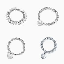 for Bracelet Women Sterling Sier Heart-shaped Diamond Arrowhead Love Pendant Chain High Quality Brand Jewellery Girlfriend Gift Wi Box