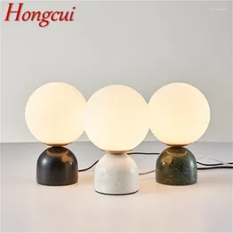 Table Lamps Hongcui Nordic Lamp LED Vintage Glass Creative Design Marble Desk Light Modern For Home Living Room Bedroom Bedside Decor