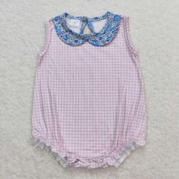 Clothing Sets Short Sleeve Girls Checker Pink Boutique Set RTS Summer Jumpsuit Baby Clothes Romper