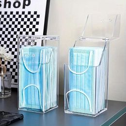 Storage Bottles 1pc Mask Box Dustproof Household Office Mouth Nose Cover Entry Door Desktop Clear With Lid