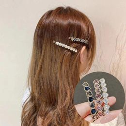 Hair Clips Steel Fun Jewelry Cute Colorful Crystal Round Triangle Barrettes Hairpin Women Girls Fashion Accessories Gifts