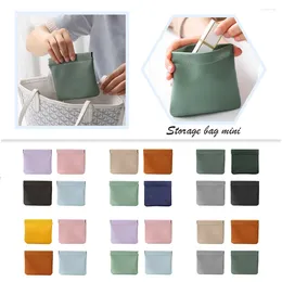 Storage Bags 4pcs Sanitary Napkin Pouch Waterproof PU Leather Mini Cosmetic Multifunctional Solid Colour Portable For Female Girls