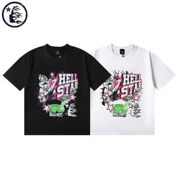 SS24 SUMMER Hellstar T39 Mens tshirts 240g double yarn fabric printing process size M L XL 2XL 3XL