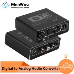 Converter HIFI DAC Amp Digital To Analog Audio Converter Decoder 3.5mm AUX RCA Amplifier Adapter Toslink Optical Coaxial Output DAC 24bit