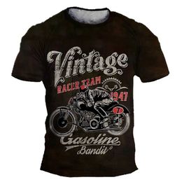 Men's T-Shirts Vintage Shirts T-shirts For Male Strtwear Motorcycle Graphic Mens Short Slve Men Clothing Hip Hop Women Top T Harajuku Y240420