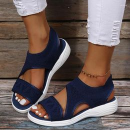 Sandals Comemore Women Summer Sandal 2024 Women's Wedge Heel Platform Cozy Ladies Outdoor Beach Elastic Band Designer Shoes 43