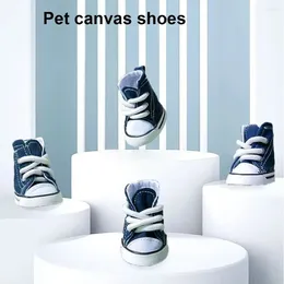 Dog Apparel 4PCS/Set Pet Shoes High Quality With Adjustable Drawstring Canvas Puppy Dogs Boots Breathable Waterproof Supplies Pets