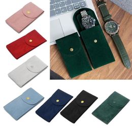 Watch Boxes Cases Portable Flannelette Fabric Pouch Storage Bag Single Travel Case Organiser Display For Men And Women8598332
