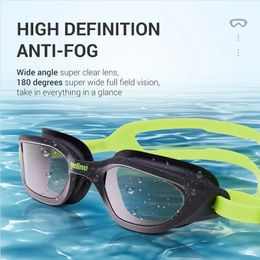 Adult Sports Swimming Goggles Professional Optical Lens Anti Fog HD Waterproof Eyewear Big Frame Pool Glasses 240416