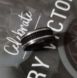Fashion men ring stainless steel plate black with rubber cool rings no wiht box97612222370756