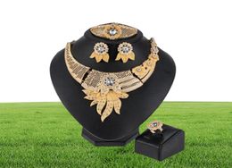 Earrings Necklace Exquisite Fashion African Women Costume Jewellery Set Nigerian Wedding Designe Dubai Gold Bridal Whole87698954548227