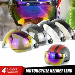 Motorcycle Helmets Universal Pilot-Style Helmet Lens 3-Snap Visor Half Open Face Wind Shield Flip Up DIY Lenses Accessories