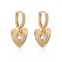 Dangle Earrings Fashion Jewelry Elegant Temperament Heart For Women 2024 Trend Delicate Design Ear Accessories Selling