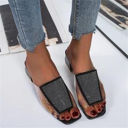 Slippers Clear Transparent Female Shoes Middle Heels Comfortable Summer Women Ladies Fashion Cool Mules Beach Slides