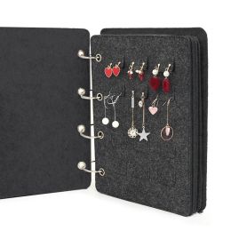 Display Jewellery Organiser Case w/ Foldable Book Design Portable Earring Organiser Book Ring Storage Case Bracelet Earring Holder