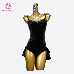 Stage Wear Black Latin Dance Clothing Woman Samba Dress Girls' Parties Costume Sexy Stand Ballroom Skirt Evening Party Practice Sports Suit