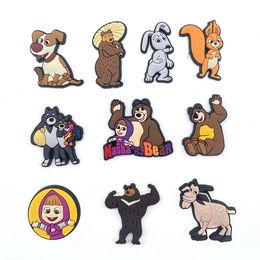 Anime charms wholesale childhood memories comic girls bear funny gift cartoon charms shoe accessories pvc decoration buckle soft rubber clog charms