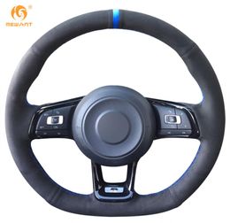 MEWANT Black Suede Car Steering Wheel Cover for VW Golf 7 GTI Golf R MK7 VW Polo GTI Scirocco5050553