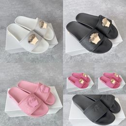 with box dust bag Luxury Designer Slide Slippers Summer sandals Men Beach Flat Flip Flops Leather Lady Women Fashion Classic Shoes Ladies Eur 35-45