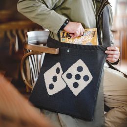 Bags Maden Lucky Dice Knitted Crossbody Bag Vinatge Large Capacity Shoulder Tote Bag Men's Brand Designer Travel Messenger Bag