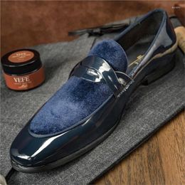 Dress Shoes 2024 Spring Autumn Fashion Casual Men Luxury Loafers Slip On Formal Wedding Party Footwear For Handmade Blue