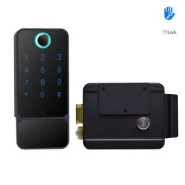 Control Smart Fingerprint Door Lock Waterproof IP65 Outdoor Gate Bluetooth TTLock Passcode RFID IC Card Keyless Enter Electronic Locks