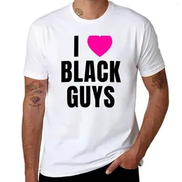 Men's Polos I Love Black Guys T-Shirt Aesthetic Clothing Vintage Graphics Tees Mens White T Shirts