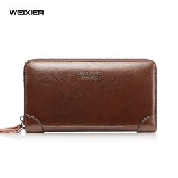 Wallets Men's Casual Clutch Men Functional Long Wallet Photo Holder Bank Card Holder Purse for Male Note Compartment Phone Pockets Bag