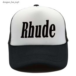 rhude hat fashion designer Embroidered Rhude Baseball Cap grid ventilate high-quality Men Women trend Street style Rhude Hat Outdoor Trucker Hats