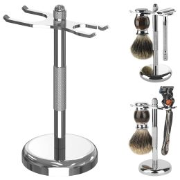 Blades 1pcs Men Razor Holder Stainless Steel Shaving Brush Stand High Quality Double Edge Safety Shaving Blades Brush Hanger Base Tool