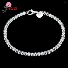 Link Bracelets Classic Style 925 Sterling Silver Round Beads Women Girls Lady Fashion Year Gift Bead Bracelet Top Quality