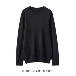 Men's Sweaters Pure Cashmere Sweater Crew Neck Autumn And Winter Pullover Solid Color Loose Base Shirt