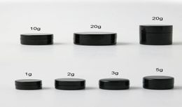 50 x Travel Portable Small 1g 2g 3g 5g 10g 20g Plastic Black Cream Jar Pot Box Makeup Nail Art Cosmetic Bead Storage Container 2011984337