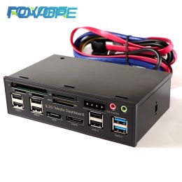 Cards 5.25 USB 3.0 front panel PC usb2.0 connector header adapter computer case USB3.0 front panel usb 2.0 hub audio SATA card reader