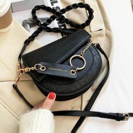 Buckets Crossbody Bags For Women Branded Shoulder Bag Vintage Saddle Bag Stone Pattern Shoulder Purse And Handbag Woman Cross Body Pack