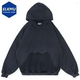 Men's Hoodies Hip Hop Oversized Vintage Harajuku Loose Hoodie Men Hooded Sweatshirt Broken Distressed Pullover