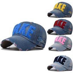 Ball Caps Denim Baseball Cap Women Men Embroidery Letter Snapback Hat Solid Colour Adjustable Cotton Unisex Sun Hats