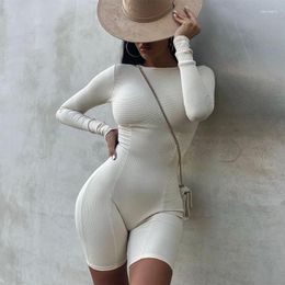 Women's Jumpsuits Solid Color Knitted Slim Fit Bodysuit Yoga