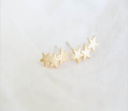 2016 new fashion jewellery whole threestar male to female adolescents stud earrings earrings cutest celebrity women holiday b5437284