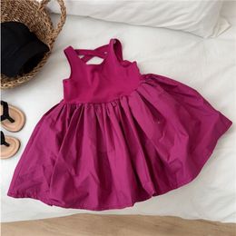 Korean summer tank top dress 2024 new children's daily fashion black skirt tide