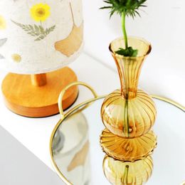 Vases Half Transparent Geometry Flower Arrangement Aesthetic Art Hydroponic Bottle Modern Glass Living Room Desktop Decoration