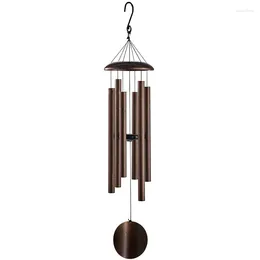 Decorative Figurines 38Inch 6 Tubes Wind Chimes Outdoor Home Decoration Asthetic Deep Tone Memorial Bell Aluminium Patio Courtyard Decor