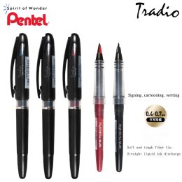 Pens Japan Pentel Tradio Signature Gel Pen TRJ50 Fiber Tip Black Straight Liquid Pen Business Office Duckbill Pen Office Accessories